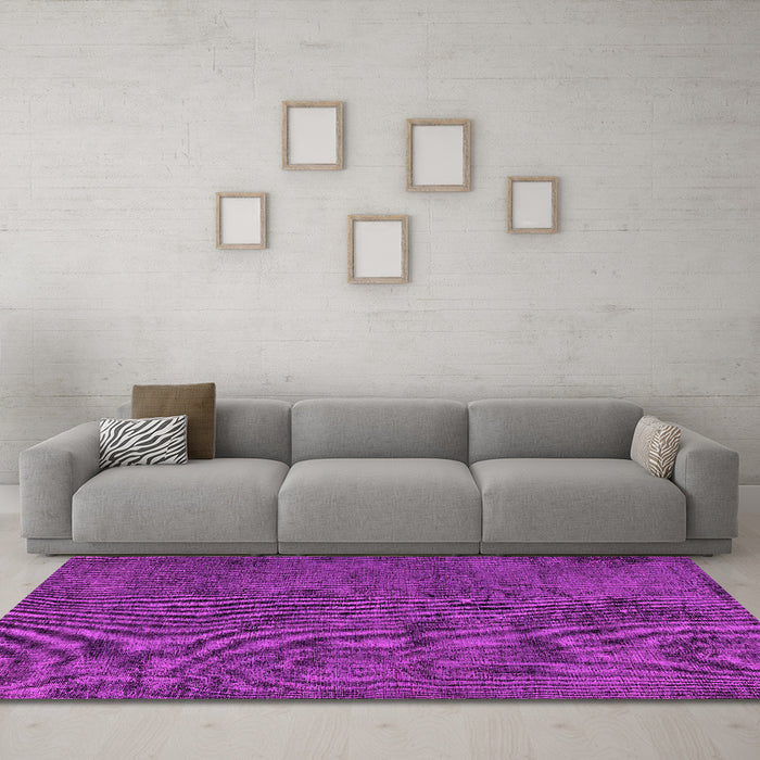 Machine Washable Oriental Pink Industrial Rug in a Living Room, wshurb1905pnk