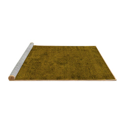 Sideview of Machine Washable Oriental Yellow Industrial Rug, wshurb1905yw