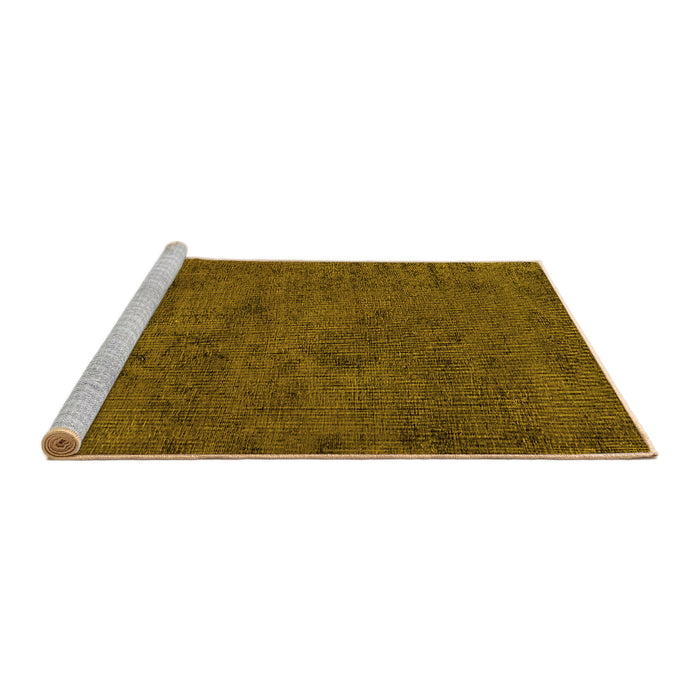 Sideview of Machine Washable Oriental Yellow Industrial Rug, wshurb1905yw