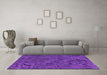 Machine Washable Oriental Purple Industrial Area Rugs in a Living Room, wshurb1905pur