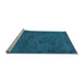 Sideview of Machine Washable Oriental Light Blue Industrial Rug, wshurb1905lblu