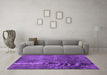 Machine Washable Oriental Purple Industrial Area Rugs in a Living Room, wshurb1906pur