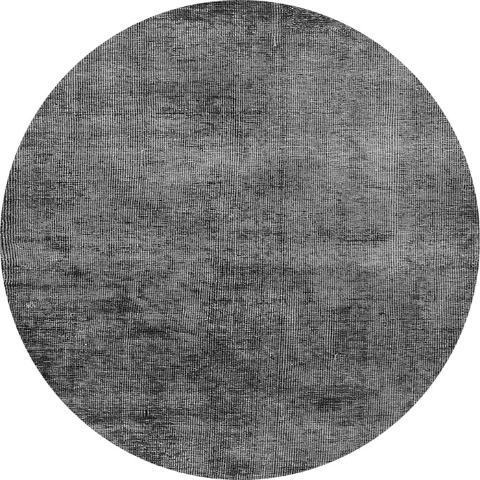 Round Oriental Gray Industrial Rug, urb1906gry