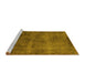 Sideview of Machine Washable Oriental Yellow Industrial Rug, wshurb1906yw