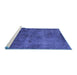 Sideview of Machine Washable Oriental Blue Industrial Rug, wshurb1906blu