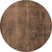 Round Oriental Brown Industrial Rug, urb1906brn