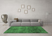 Machine Washable Oriental Emerald Green Industrial Area Rugs in a Living Room,, wshurb1906emgrn