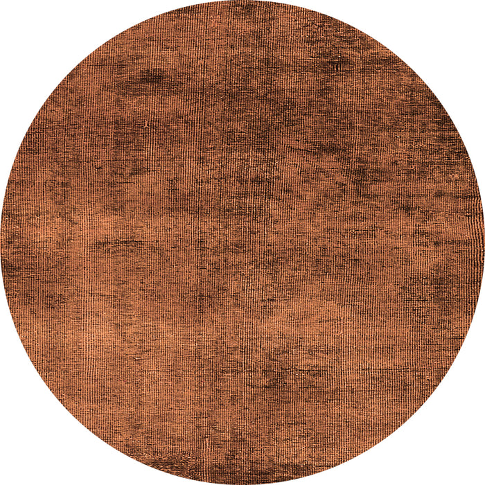 Round Machine Washable Oriental Orange Industrial Area Rugs, wshurb1906org
