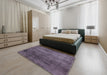 Mid-Century Modern Plum Purple Oriental Rug in a Bedroom, urb1906