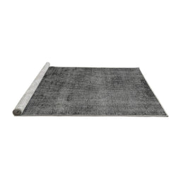 Sideview of Machine Washable Oriental Gray Industrial Rug, wshurb1906gry