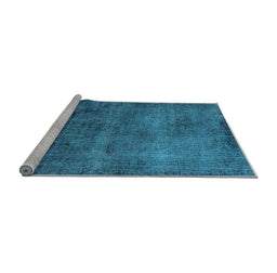 Sideview of Machine Washable Oriental Light Blue Industrial Rug, wshurb1906lblu