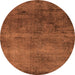 Round Oriental Orange Industrial Rug, urb1906org