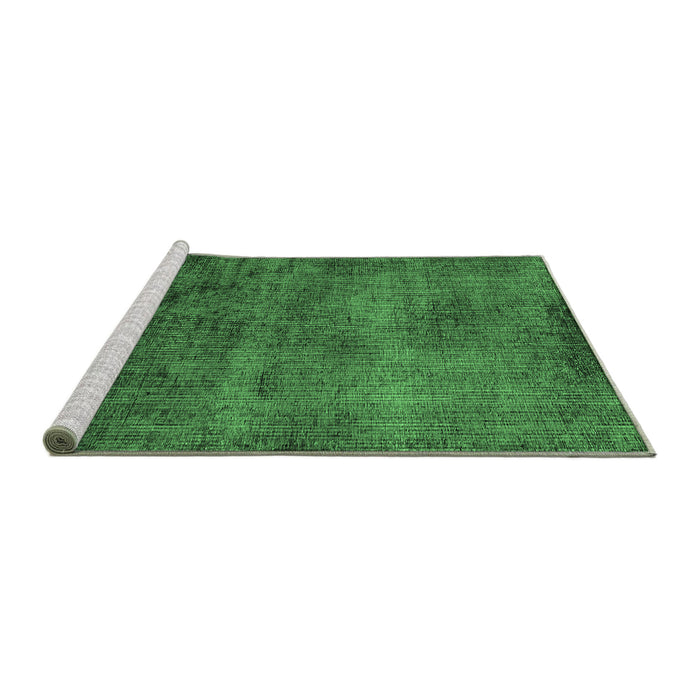 Sideview of Machine Washable Oriental Emerald Green Industrial Area Rugs, wshurb1906emgrn