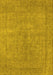 Machine Washable Oriental Yellow Industrial Rug, wshurb1907yw