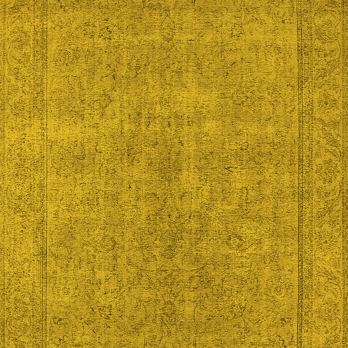Machine Washable Oriental Yellow Industrial Rug, wshurb1907yw