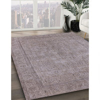 Mid-Century Modern Rose Purple Oriental Rug, urb1907