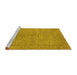 Sideview of Machine Washable Oriental Yellow Industrial Rug, wshurb1907yw