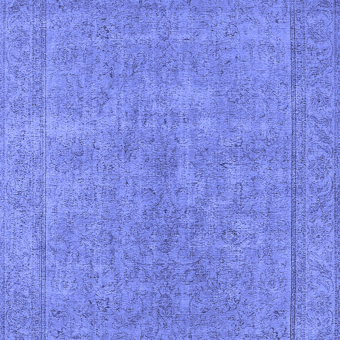 Machine Washable Oriental Blue Industrial Rug, wshurb1907blu