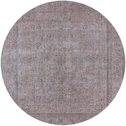 Round Machine Washable Industrial Modern Rose Dust Purple Rug, wshurb1907