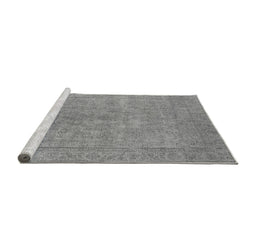 Sideview of Machine Washable Oriental Gray Industrial Rug, wshurb1907gry