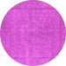 Round Oriental Pink Industrial Rug, urb1907pnk