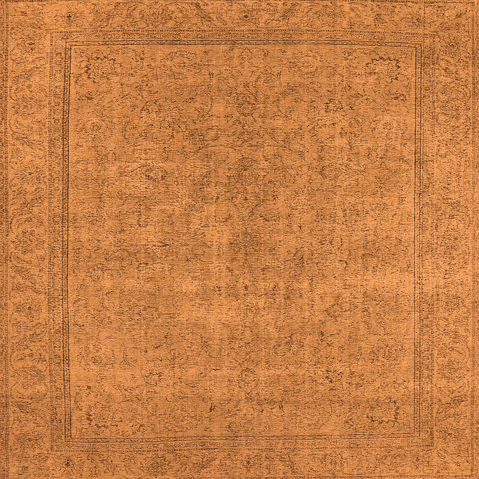 Square Machine Washable Oriental Orange Industrial Area Rugs, wshurb1907org
