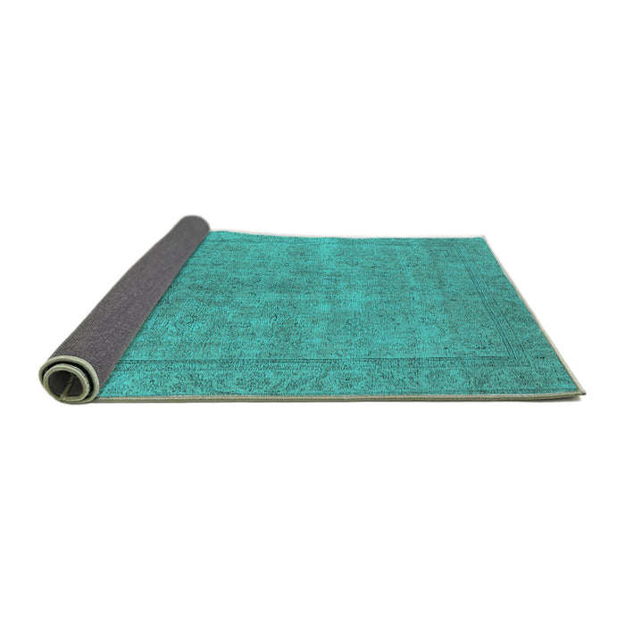 Sideview of Oriental Turquoise Industrial Rug, urb1907turq