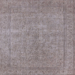 Square Mid-Century Modern Rose Purple Oriental Rug, urb1907