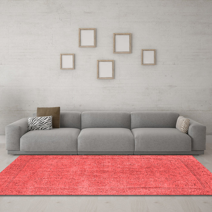 Industrial Red Washable Rugs