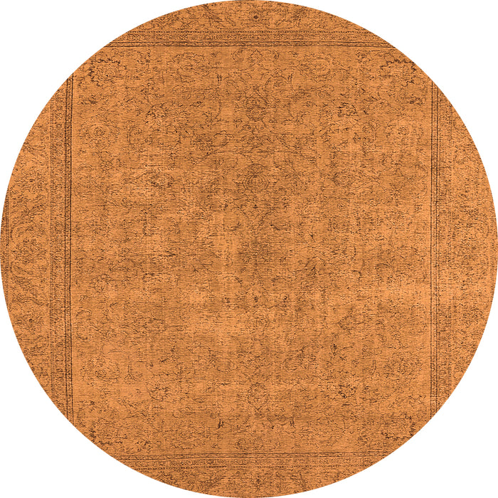 Round Oriental Orange Industrial Rug, urb1907org