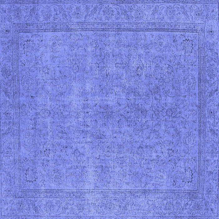 Square Oriental Blue Industrial Rug, urb1907blu