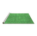 Sideview of Machine Washable Oriental Emerald Green Industrial Area Rugs, wshurb1907emgrn