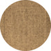 Round Oriental Brown Industrial Rug, urb1908brn