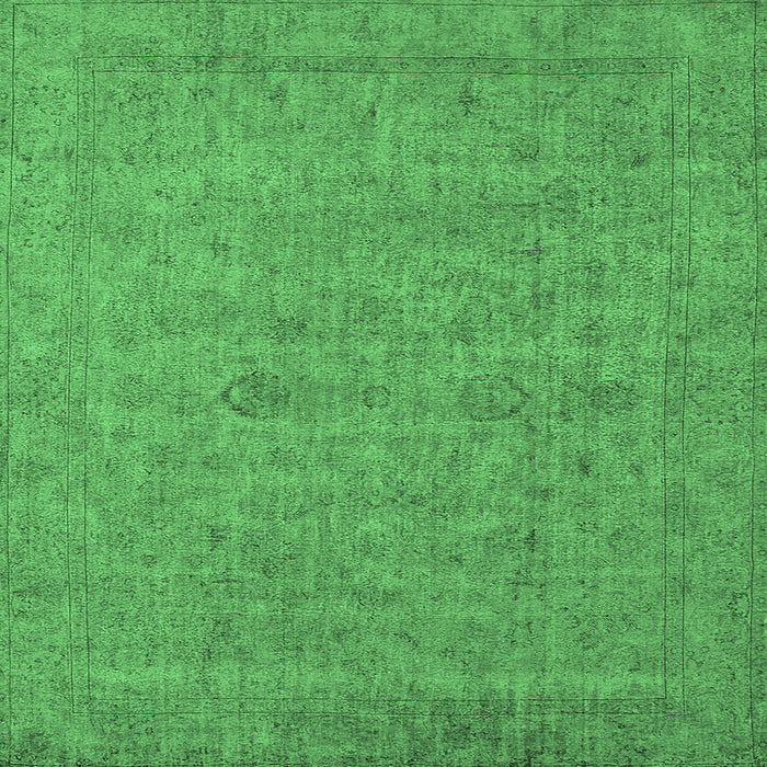 Square Oriental Emerald Green Industrial Rug, urb1908emgrn