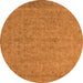 Round Machine Washable Oriental Orange Industrial Area Rugs, wshurb1908org