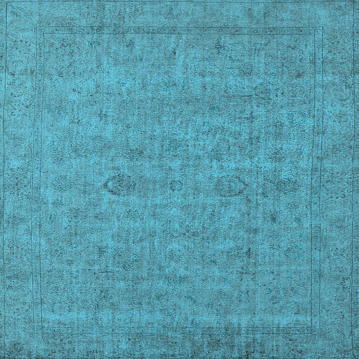 Square Machine Washable Oriental Light Blue Industrial Rug, wshurb1908lblu