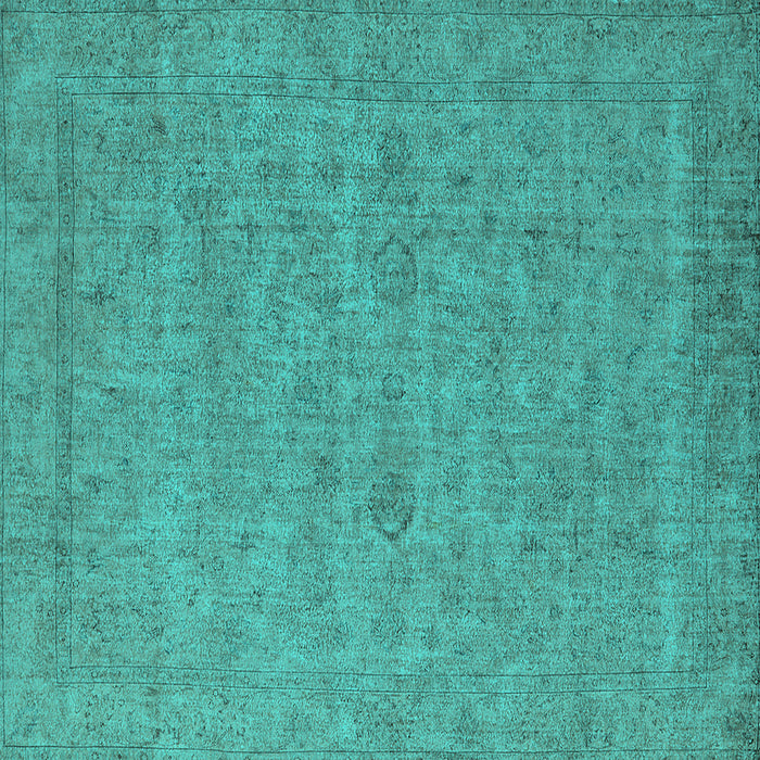 Square Oriental Turquoise Industrial Rug, urb1908turq
