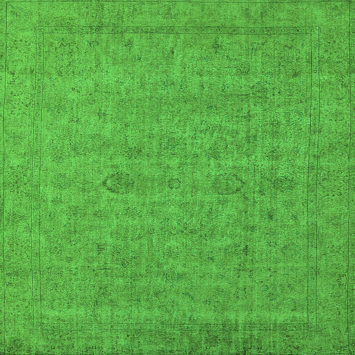 Square Machine Washable Oriental Green Industrial Area Rugs, wshurb1908grn