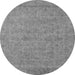 Round Oriental Gray Industrial Rug, urb1908gry