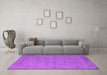 Machine Washable Oriental Purple Industrial Area Rugs in a Living Room, wshurb1908pur