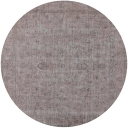 Round Machine Washable Industrial Modern Rose Dust Purple Rug, wshurb1908