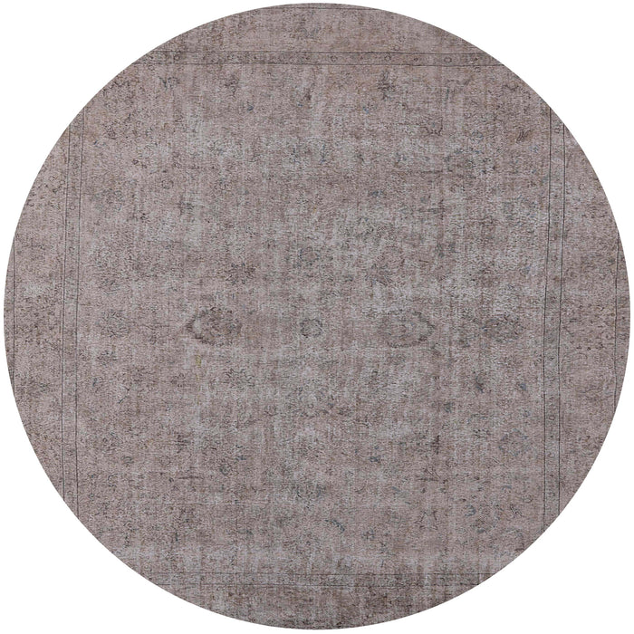 Round Machine Washable Industrial Modern Rose Dust Purple Rug, wshurb1908