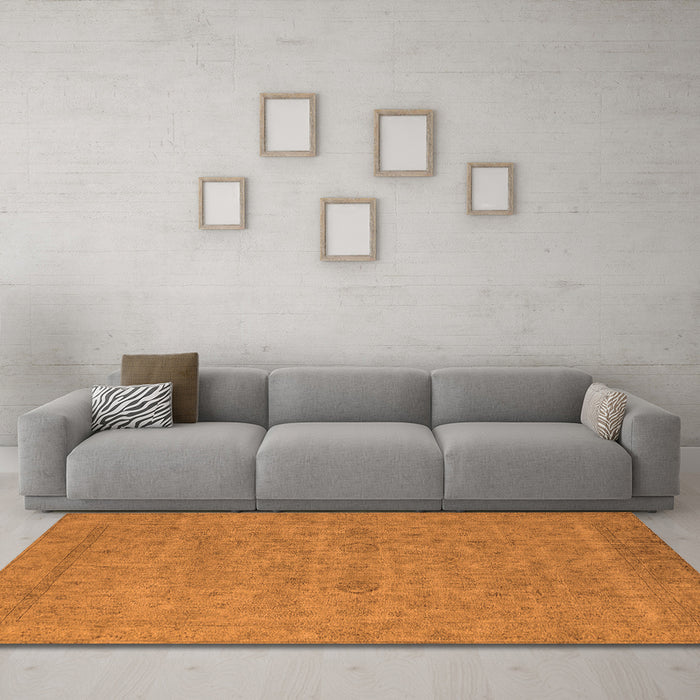 Machine Washable Oriental Orange Industrial Area Rugs in a Living Room, wshurb1908org