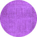 Round Oriental Purple Industrial Rug, urb1909pur