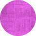 Round Oriental Pink Industrial Rug, urb1909pnk