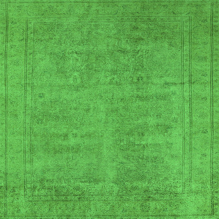 Square Oriental Green Industrial Rug, urb1909grn