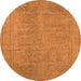 Round Oriental Orange Industrial Rug, urb1909org