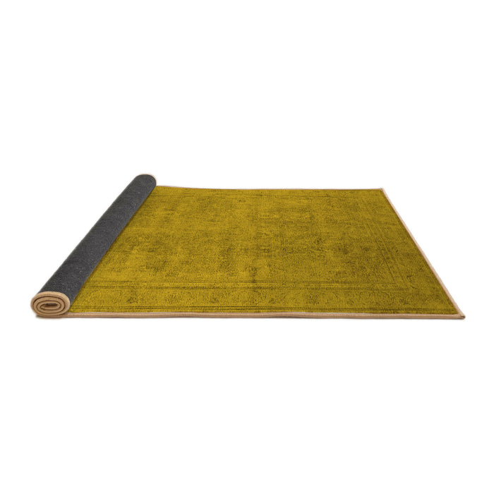 Sideview of Oriental Yellow Industrial Rug, urb1909yw