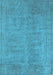 Machine Washable Oriental Light Blue Industrial Rug, wshurb1909lblu