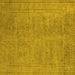 Square Machine Washable Oriental Yellow Industrial Rug, wshurb1909yw